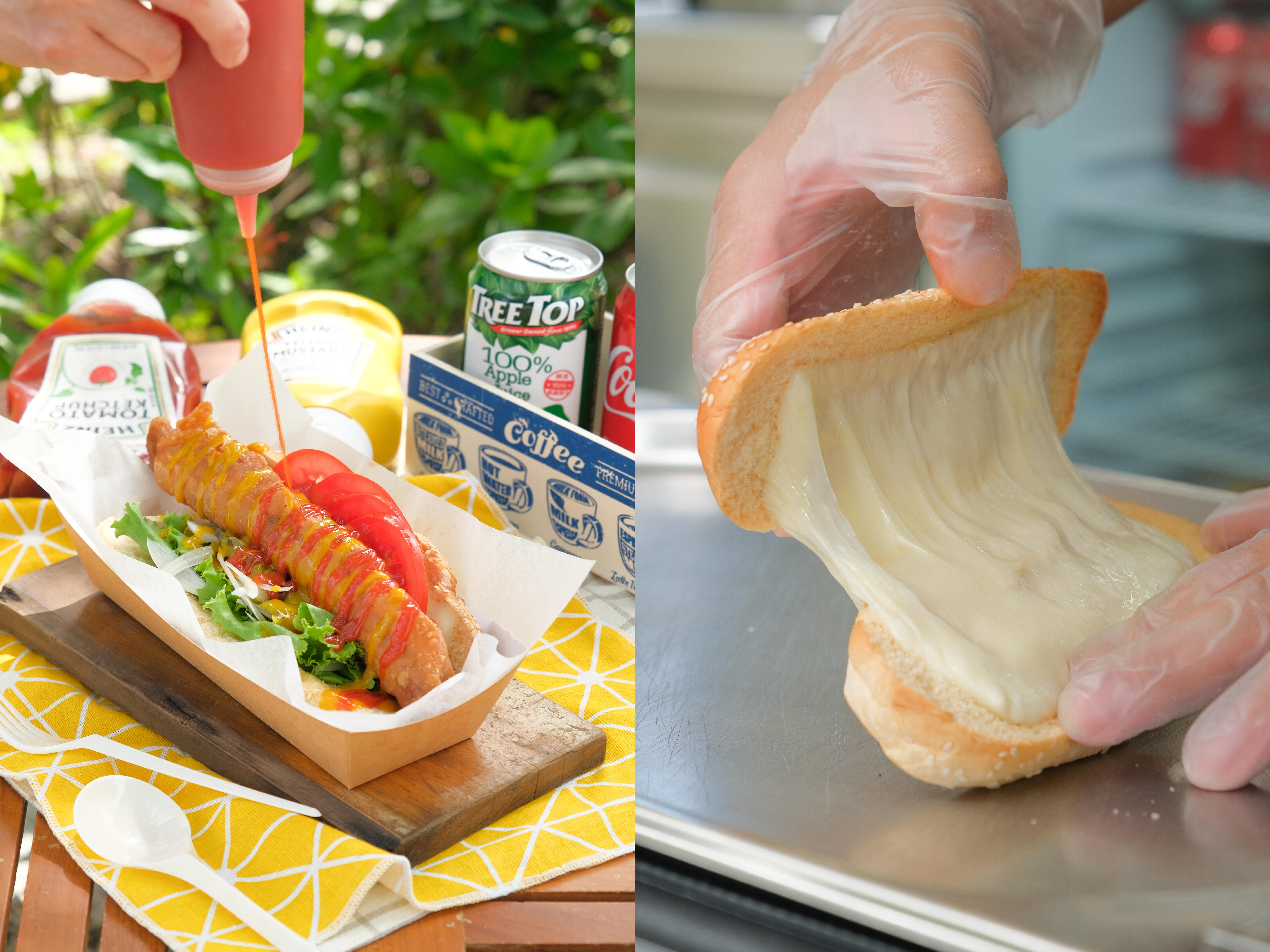 台北光復南路上的「彩虹熱狗」餐車，靠著獨特美味在激戰區扎穩馬步。