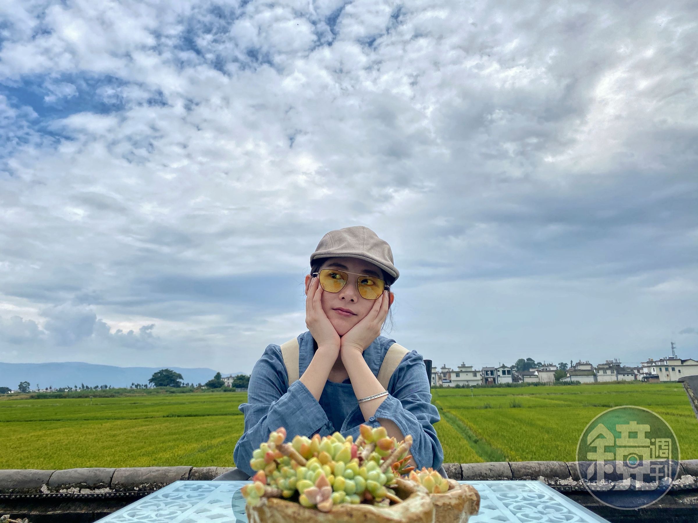 孔藝弦趁空，到雲南大理玩。（賦音樂提供）