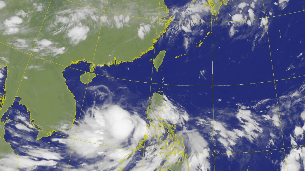 原位於菲律賓西方海面的熱帶性低氣壓，在今（16日）發展為颱風「紅霞」。（翻攝自氣象局）