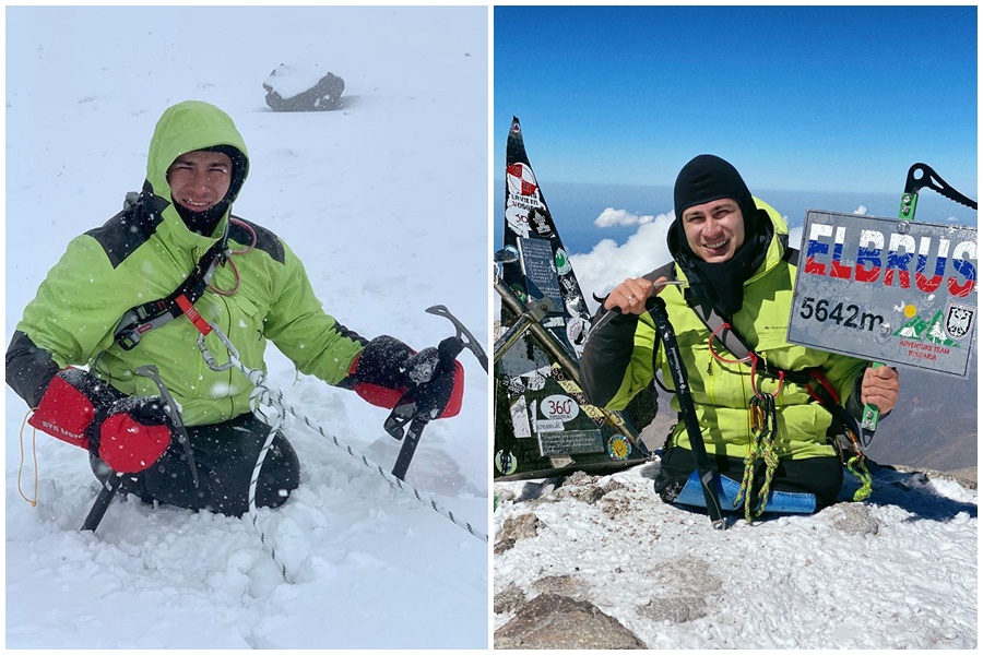 納比耶夫雖因意外失去雙腿，仍勇攀歐洲第一高峰成功攻頂。（翻攝自納比耶夫IG）