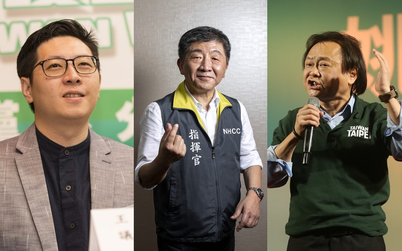 民進黨議員王浩宇（左）槓上同黨議員王世堅（右），衛福部長陳時中（中）則表示「大家不要為了我爭吵！」（本刊資料照）