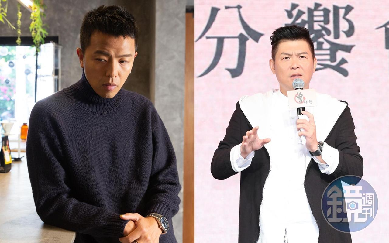 小鬼黃鴻升(左)猝逝,好友曾國城(右)受訪時一度落淚。(本刊資料照)