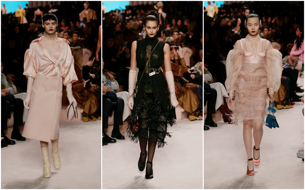 2020秋冬的FENDI女裝，從閨房走到會議室，從性感浪漫轉而優雅端莊，對於女人的任何面向，無一遺漏。（FENDI提供）