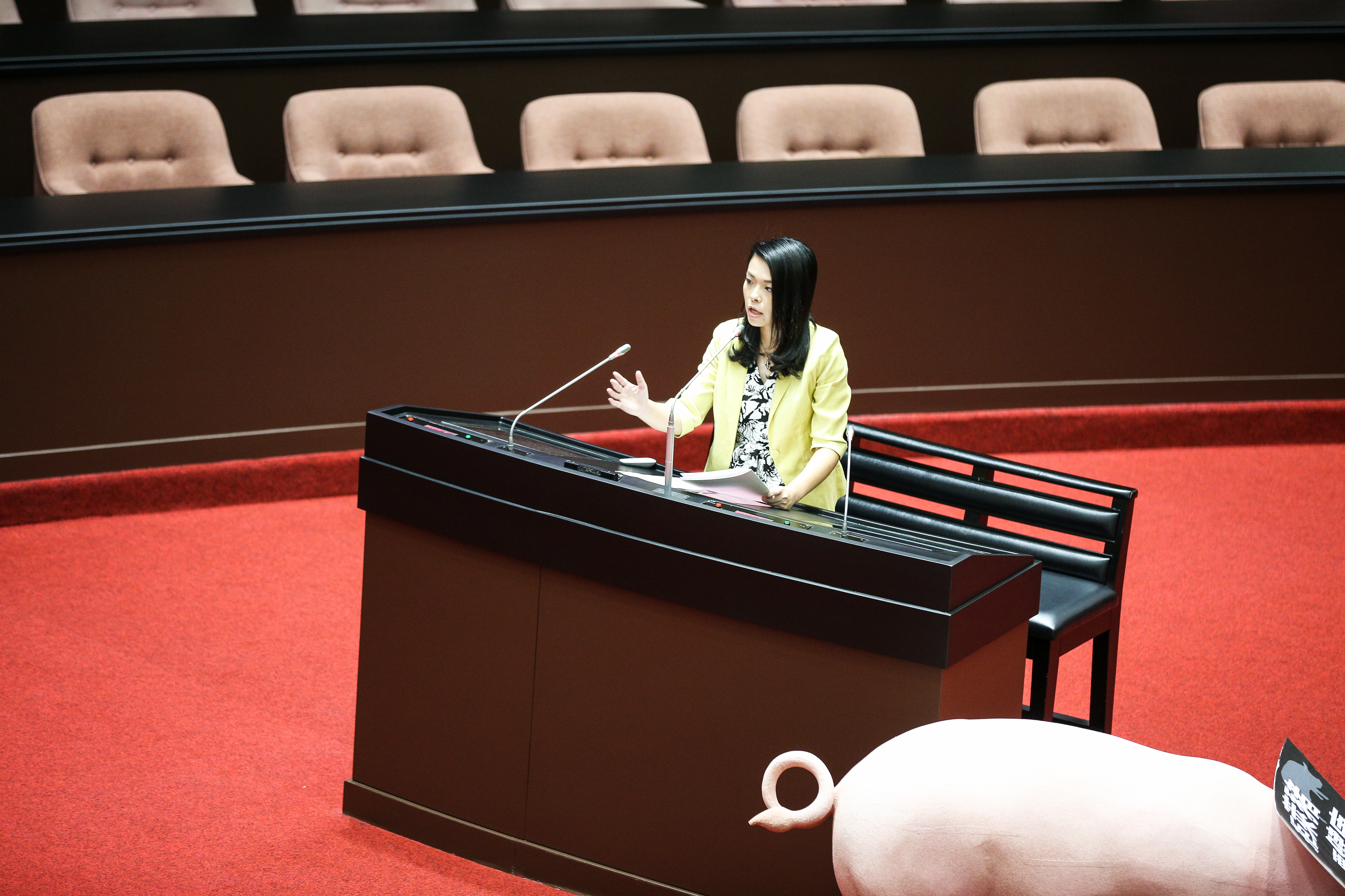 民眾黨立委高虹安質詢時以「有才華、好可惜」諷刺行政院長蘇貞昌。