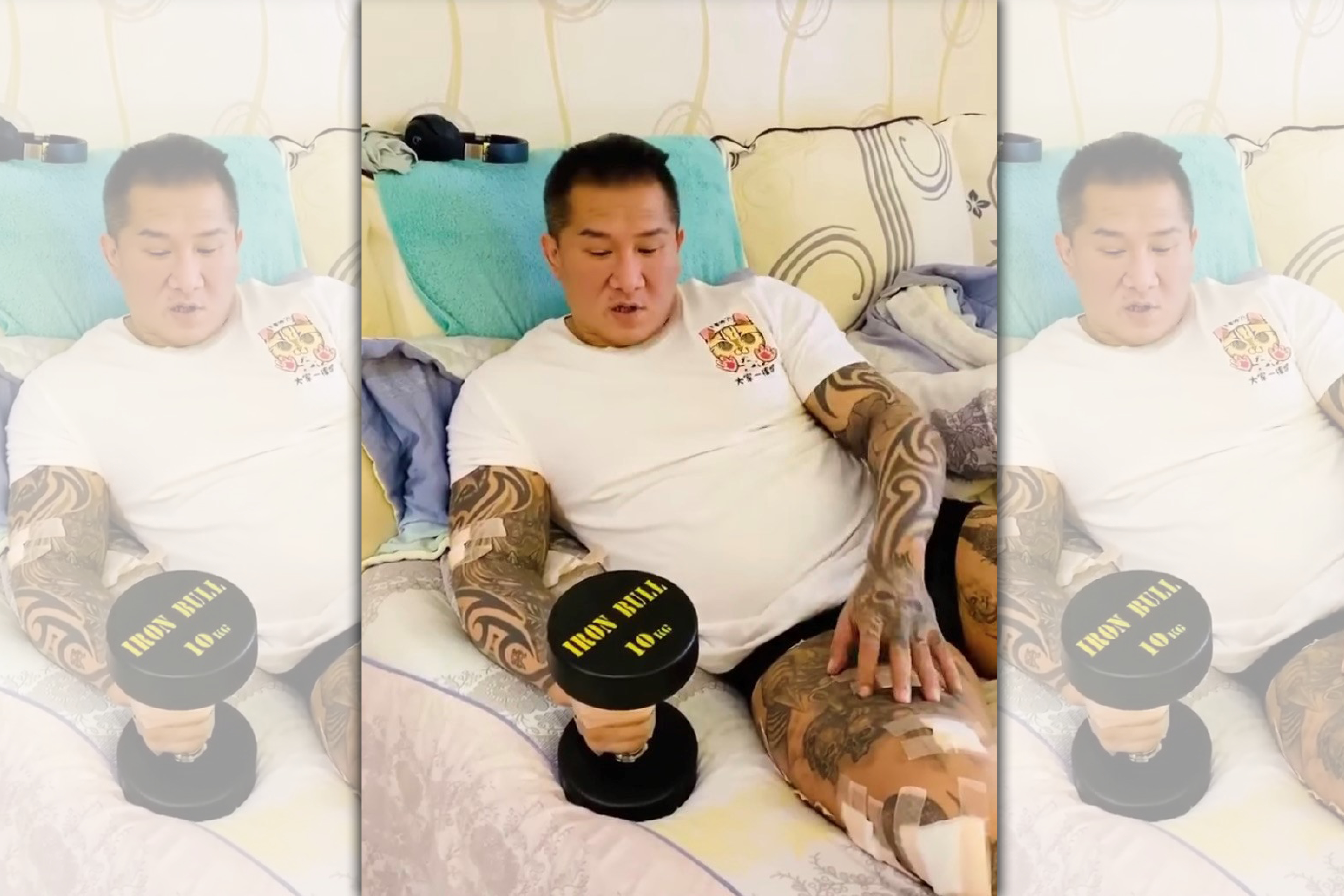 館長槍傷後在直播中不改嗆辣，直言要花上一輩子的時間金錢抓出凶手。（翻攝臉書）