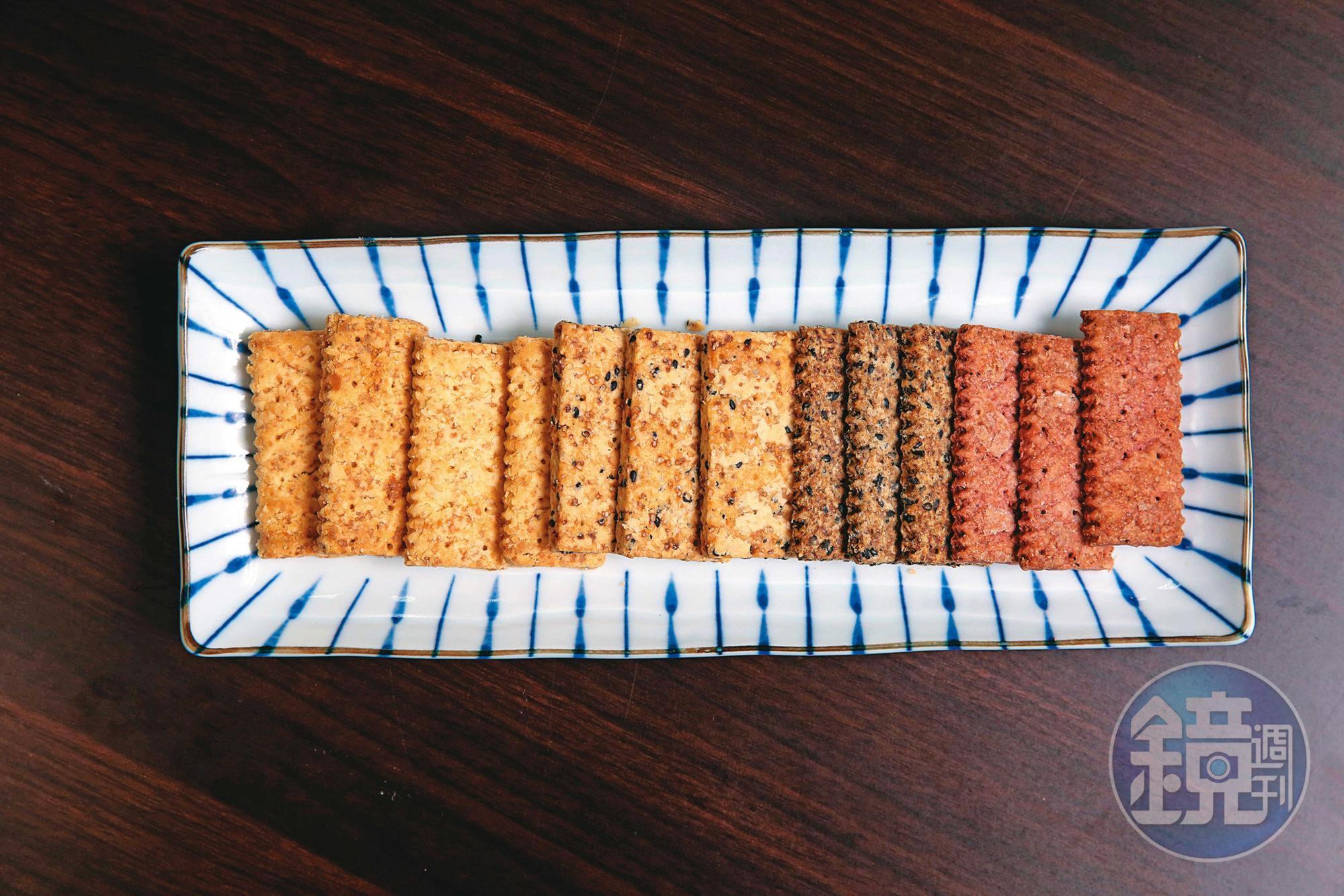 老楊方塊酥暢銷的口味多達20種,至今更研發出逾百種口味。