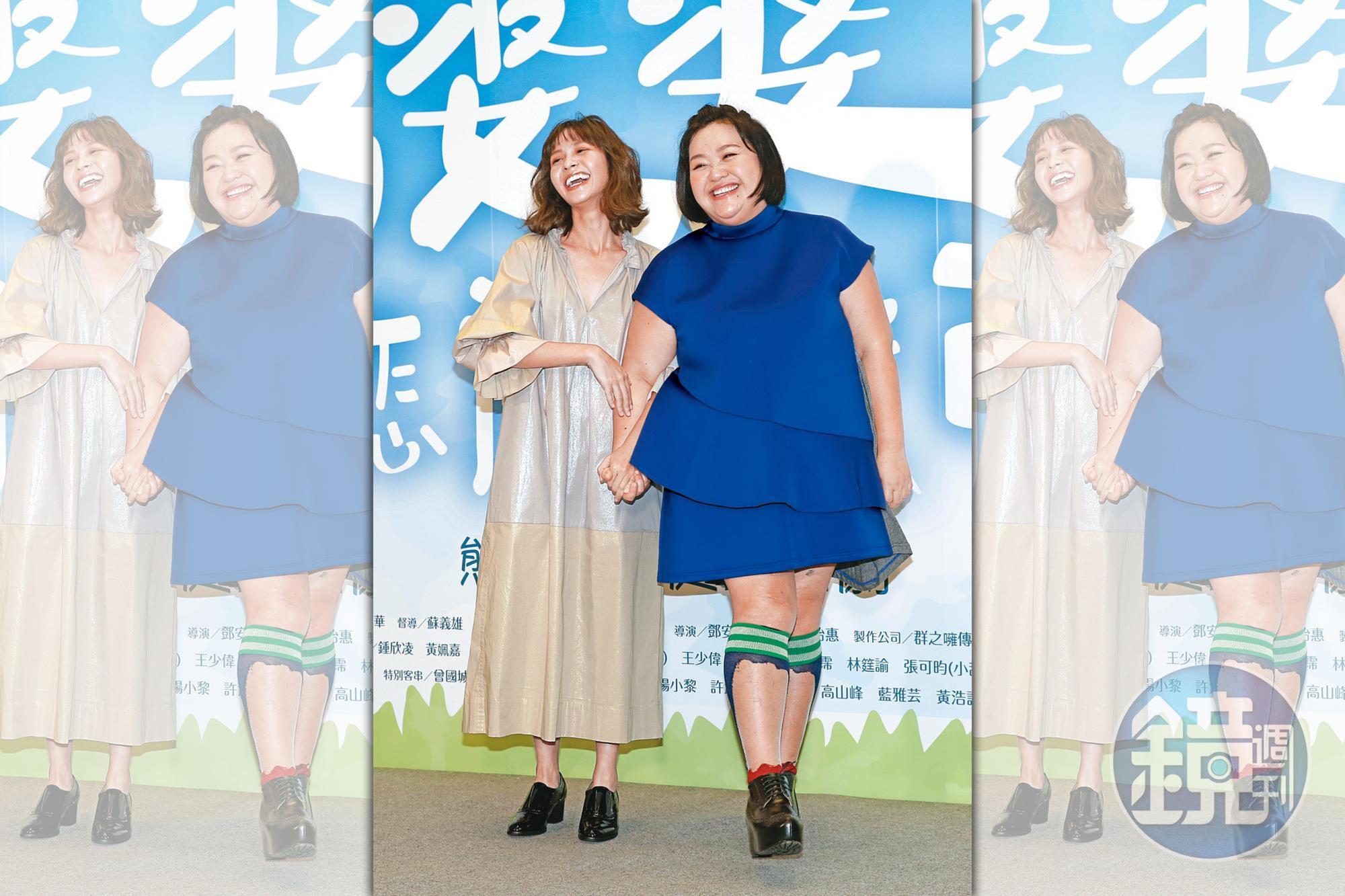 黃姵嘉(左)和鍾欣凌因為《我的婆婆怎麼那麼可愛》,聲勢上升,戲劇、廣告工作蜂擁而至。