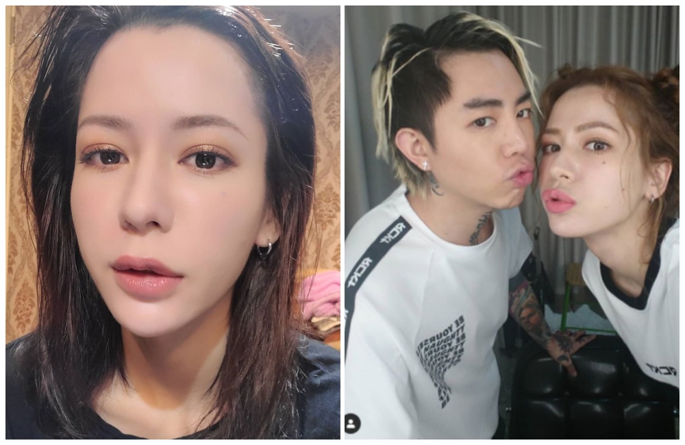 Keanna與謝和弦（右圖左）離婚撕破臉，在社群網站發文怒揭夫家頻搞小動作。（翻攝自Keanna IG）