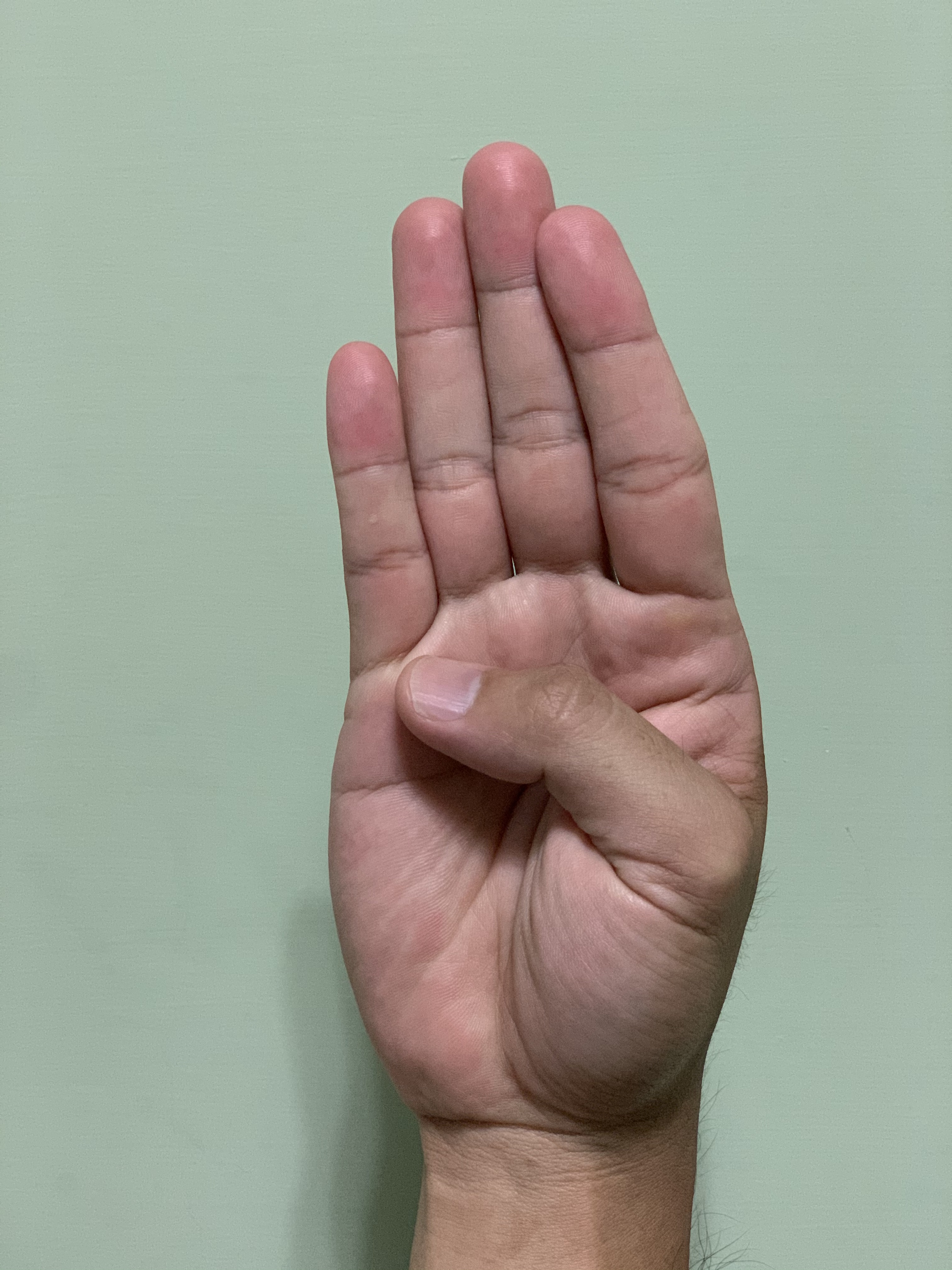 大拇指自然往內折。(本刊資料照)