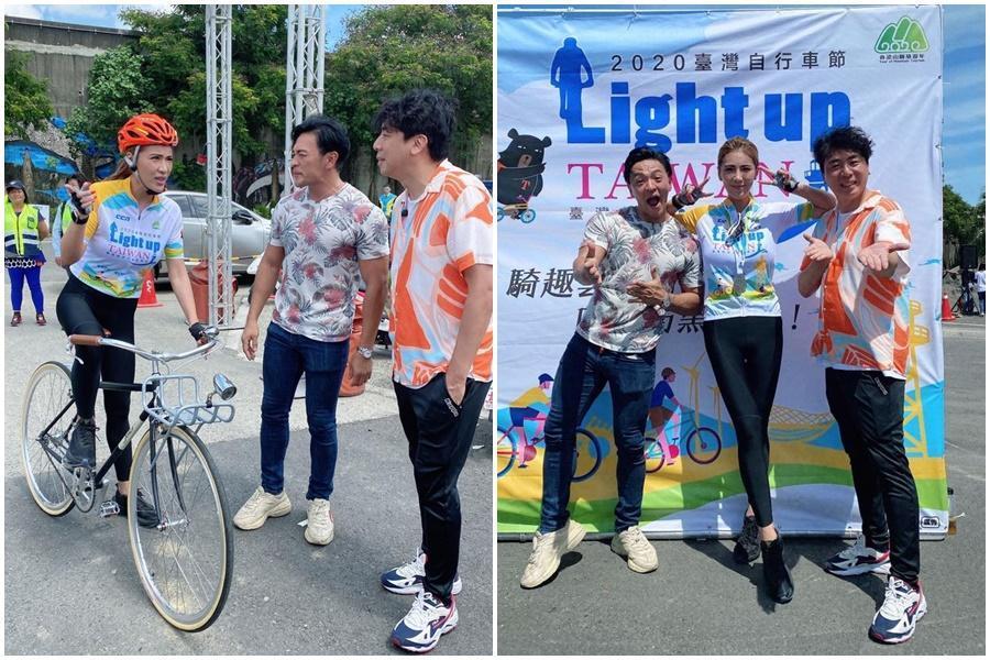 穿著緊身自行車服裝的小禎雖包緊緊,但好身材一覽無遺。(翻攝自小禎臉書)