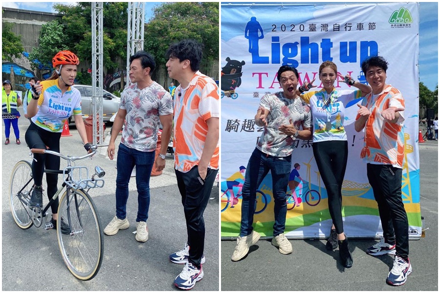穿著緊身自行車服裝的小禎雖包緊緊，但好身材一覽無遺。（翻攝自小禎臉書）