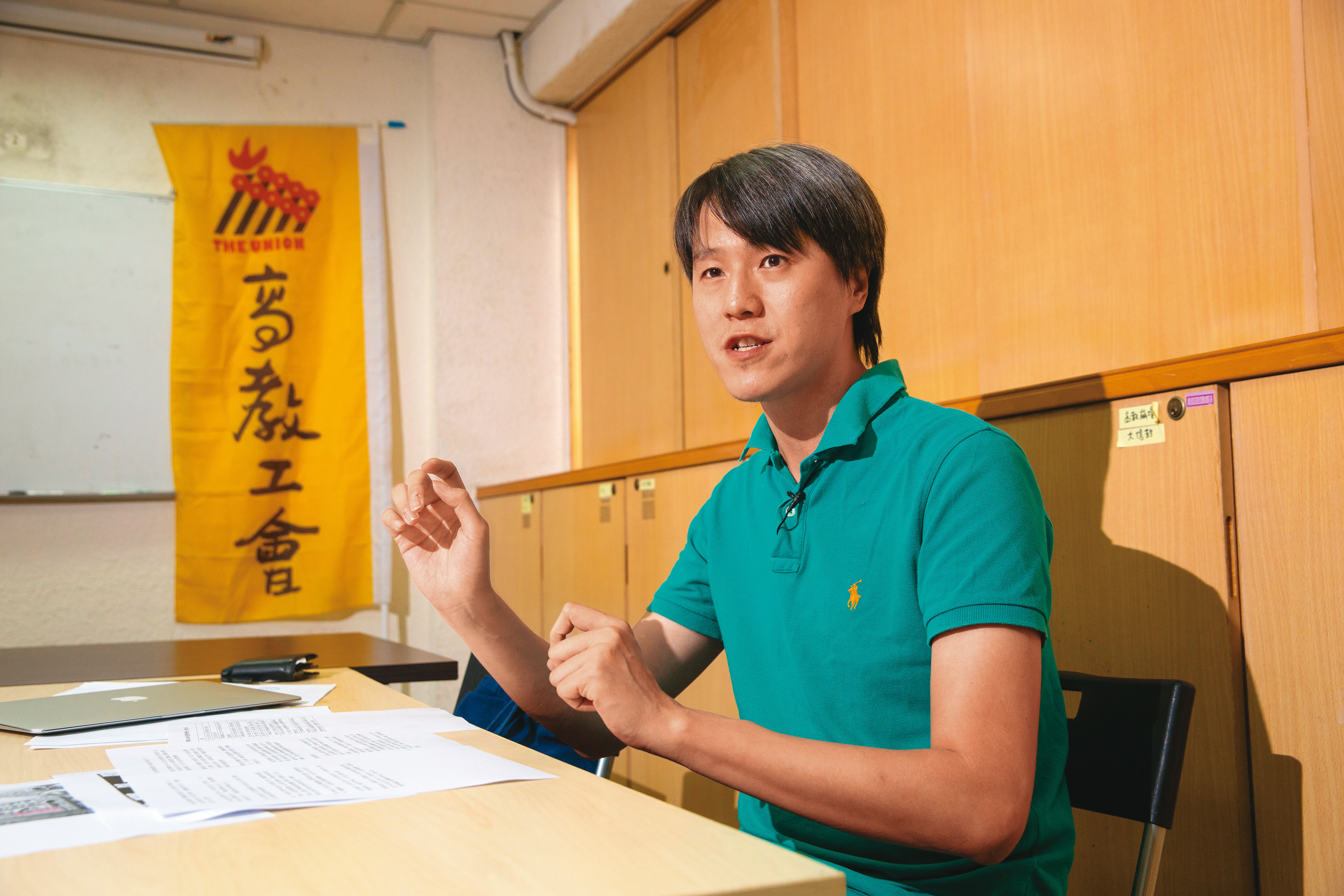 高教產業工會組織部主任林柏儀(圖)呼籲教育部妥善處理稻江的問題。