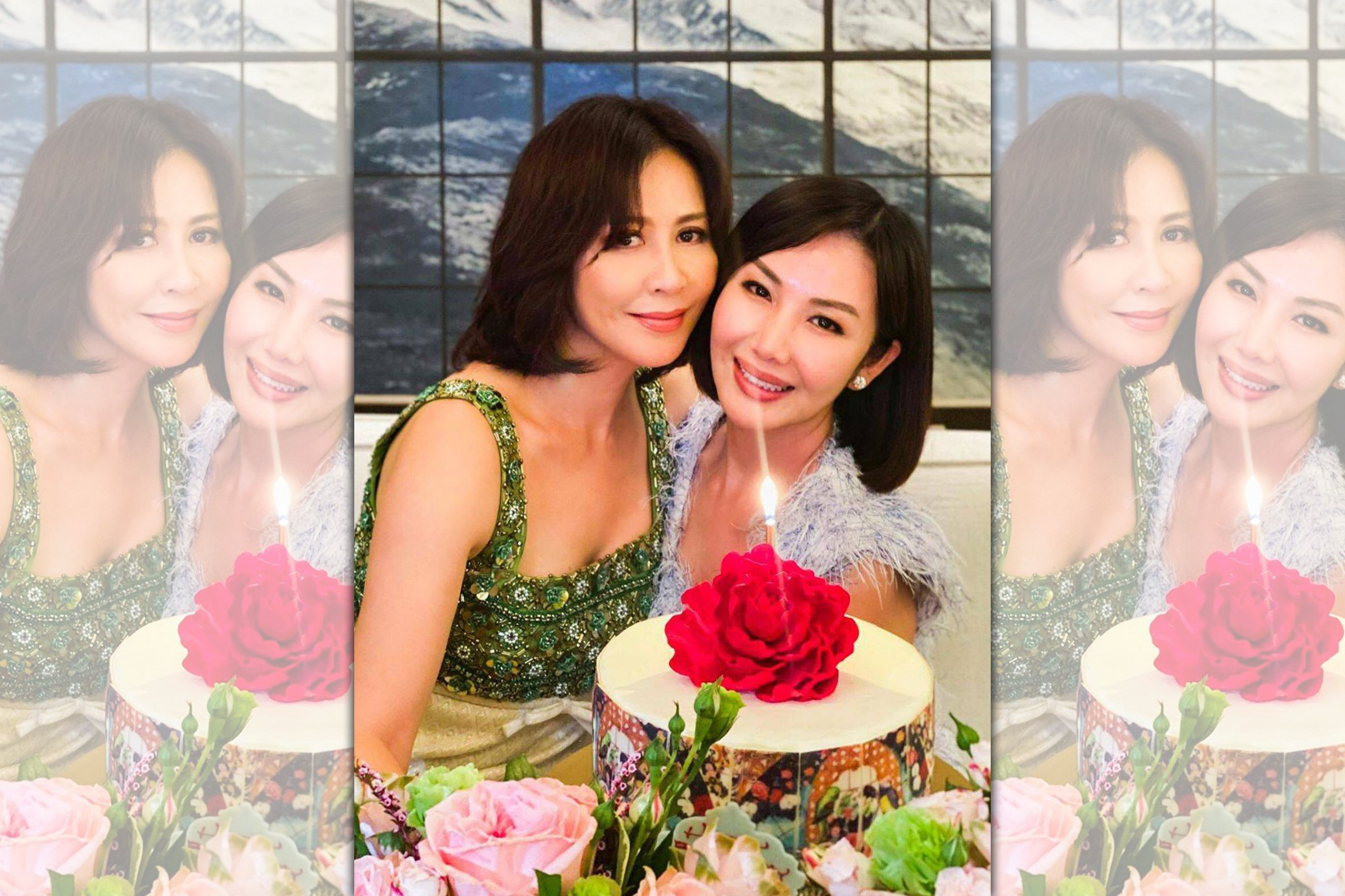 劉嘉玲為好友慶生，微露事業線網友直呼好辣。（翻攝自劉嘉玲IG）