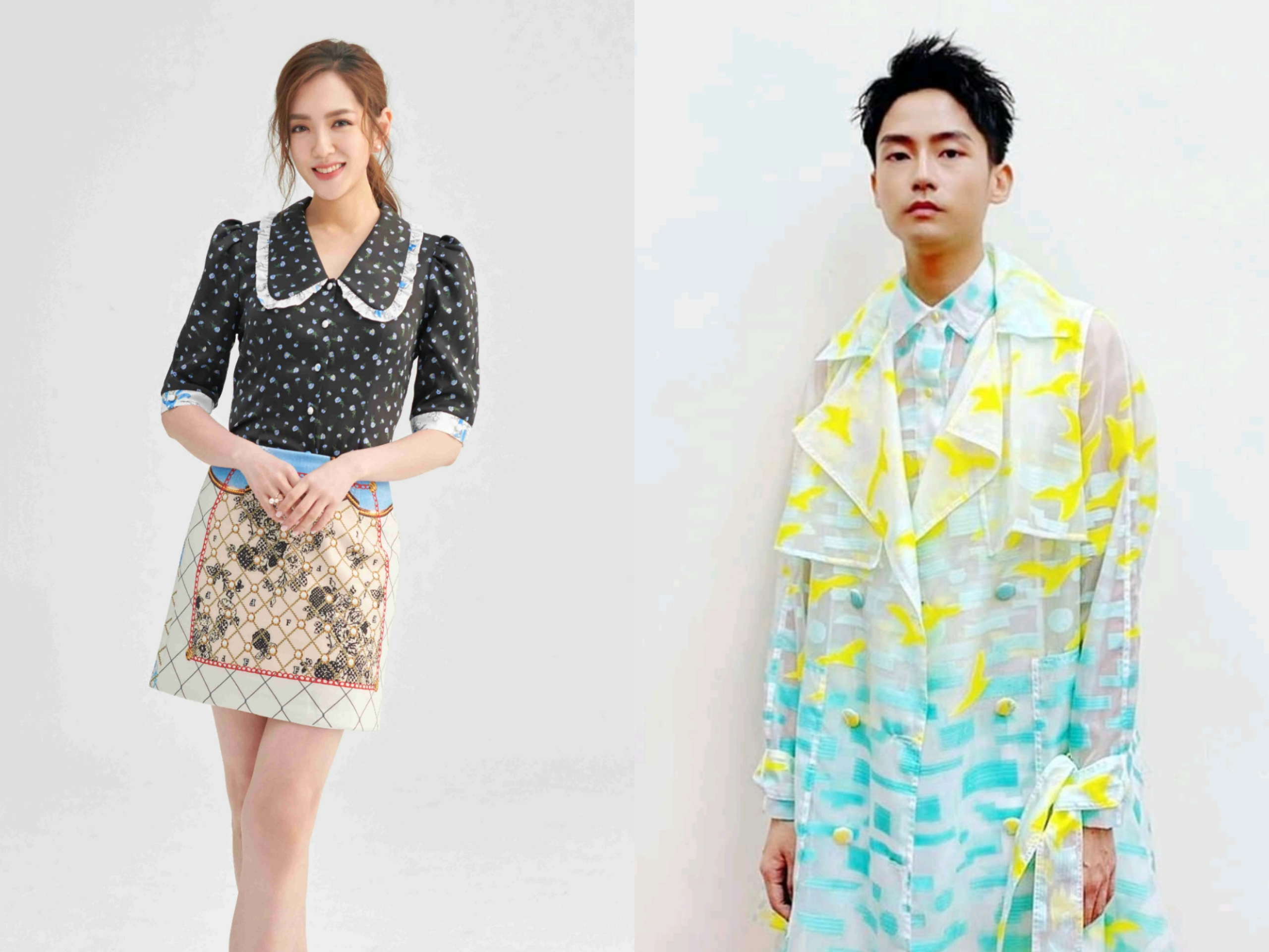 本屆金馬獎紅毯將由楊千霈（左）與大鶴主持。（左金馬執委會提供，右翻攝自大鶴臉書）