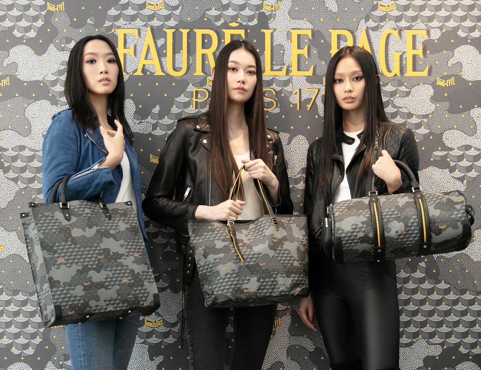 （左起）李元元、董若彤、張瑜秦三姝今日為法國百年品牌Fauré Le Page站台。（Fauré Le Page提供）