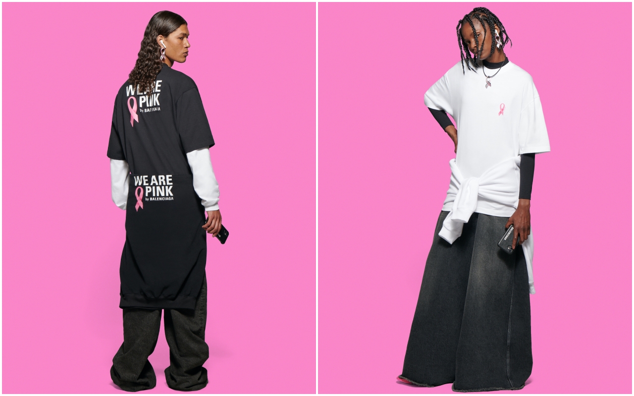 We Are Pink膠囊系列連帽衣NT$28,150、合身T-Shirt NT$15,200。（BALENCIAGA提供）