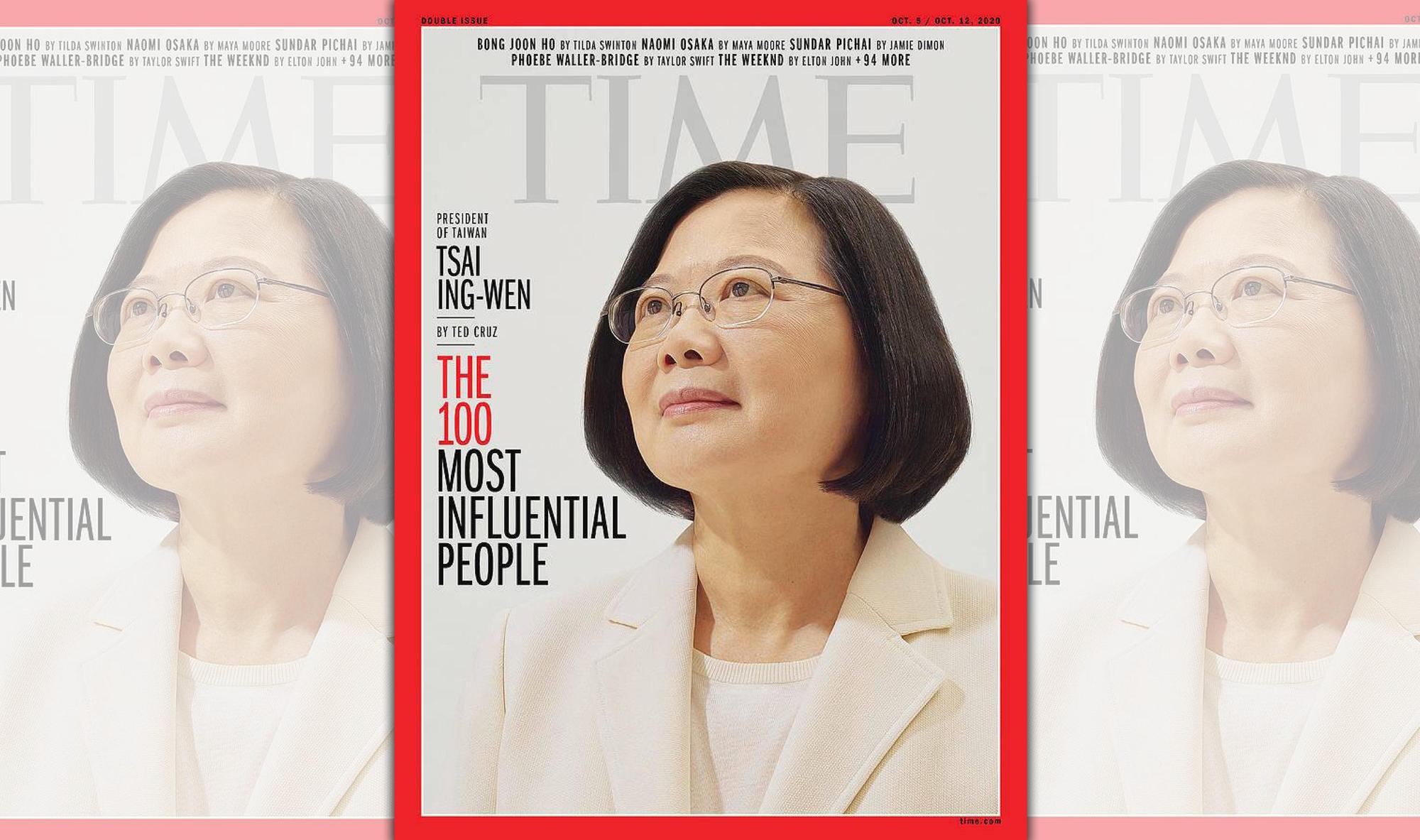 蔡英文總統登上今年《時代》雜誌2020百大影響力人物。(翻攝自臉書Time)