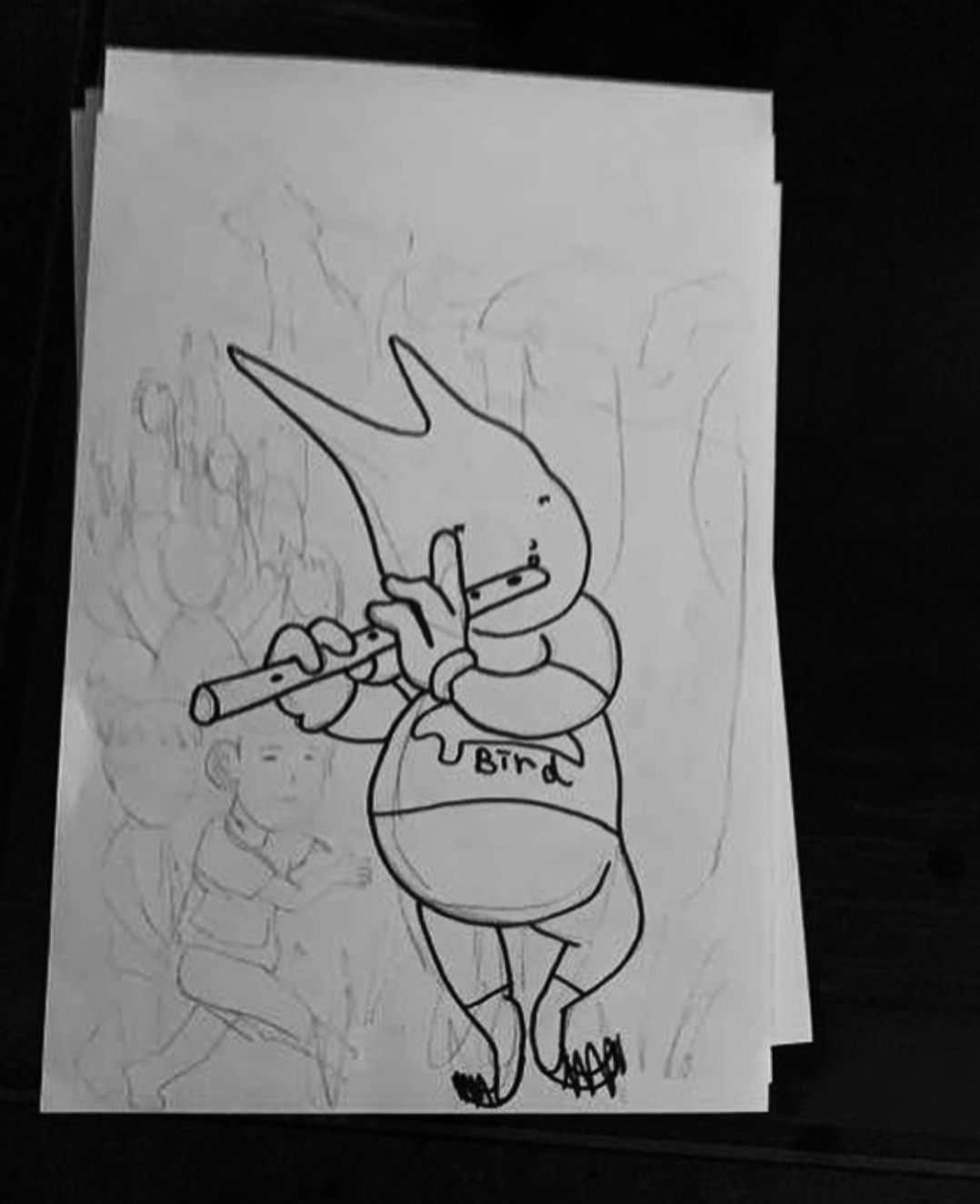峮峮PO出小鬼手繪的魔笛圖，鼓勵自己正向前進。（翻攝自峮峮IG）