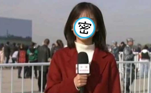 正妹女記者因採訪時外型亮麗，引起關注。（翻攝自微博）