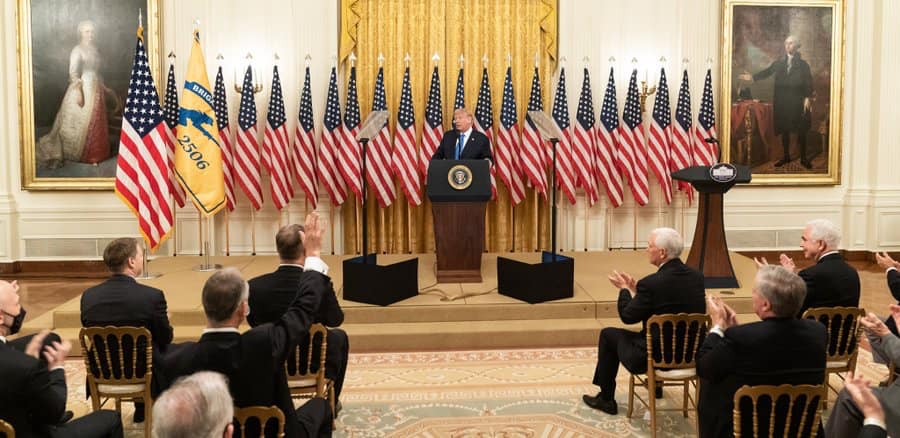 針對中國日益擴張的軍事活動，美國總統川普喊話，不會讓這種事情再發生。（翻攝自Donald J. Trump粉絲專頁）