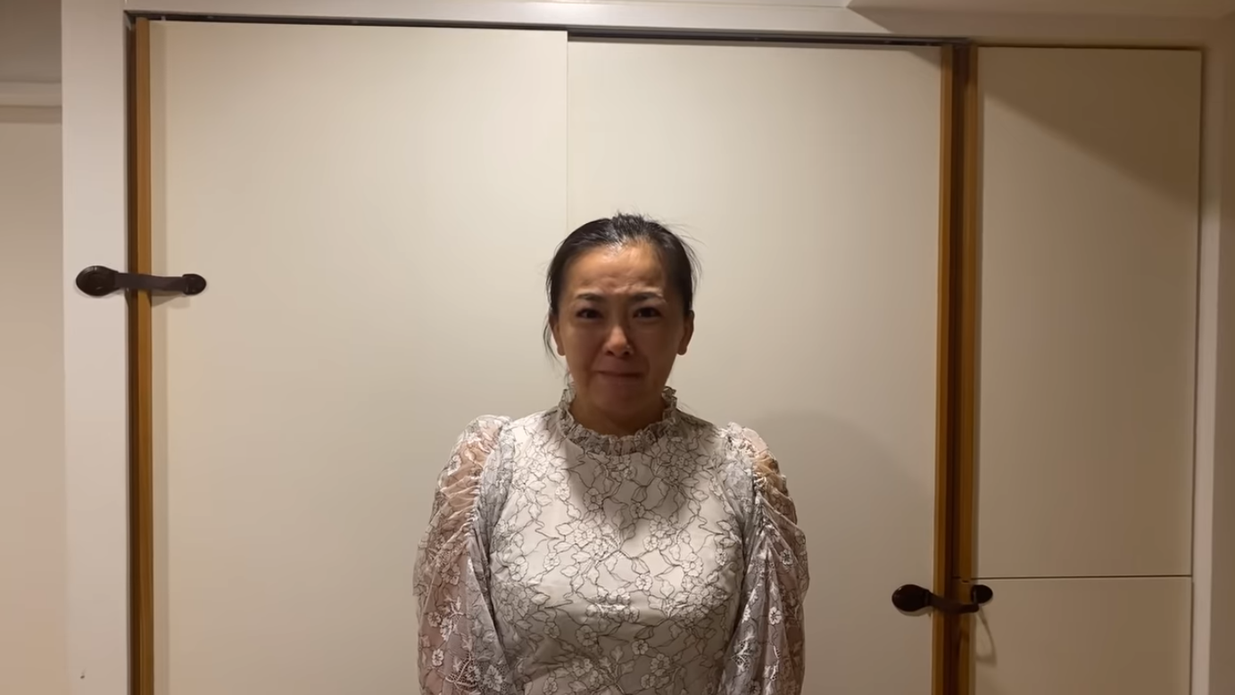 華原朋美昨晚上傳道歉影片，講到落淚。（翻攝自華原朋美YouTube畫面）