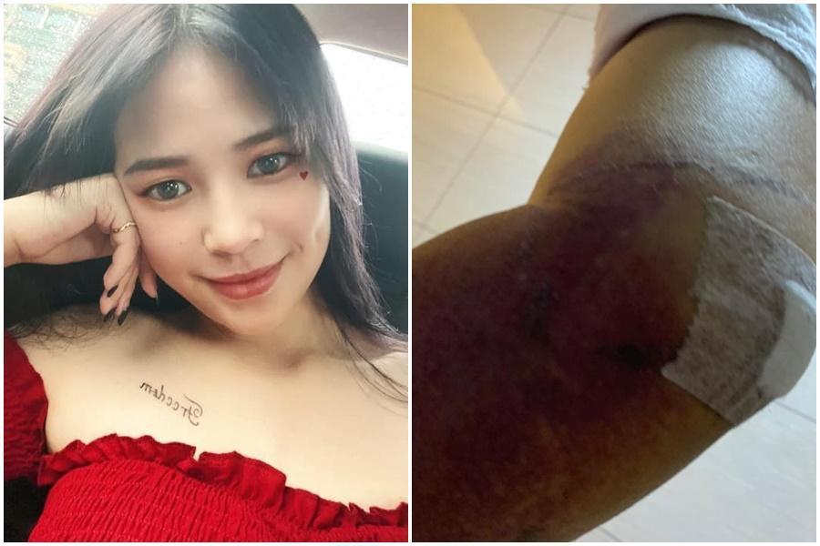 邱女日前在信義區被陌生男子潑糞,沒想到今(24日)又發布自己媽媽被莫名男子打的消息。(翻攝自邱女臉書)