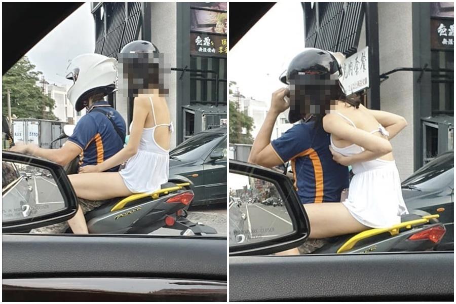 辣妹當眾喬奶,火辣畫面讓人鼻血直流。(翻攝自報廢公社)