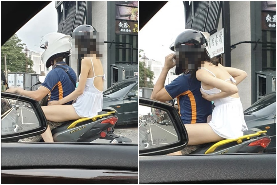 辣妹當眾喬奶,火辣畫面讓人鼻血直流。(翻攝自報廢公社)