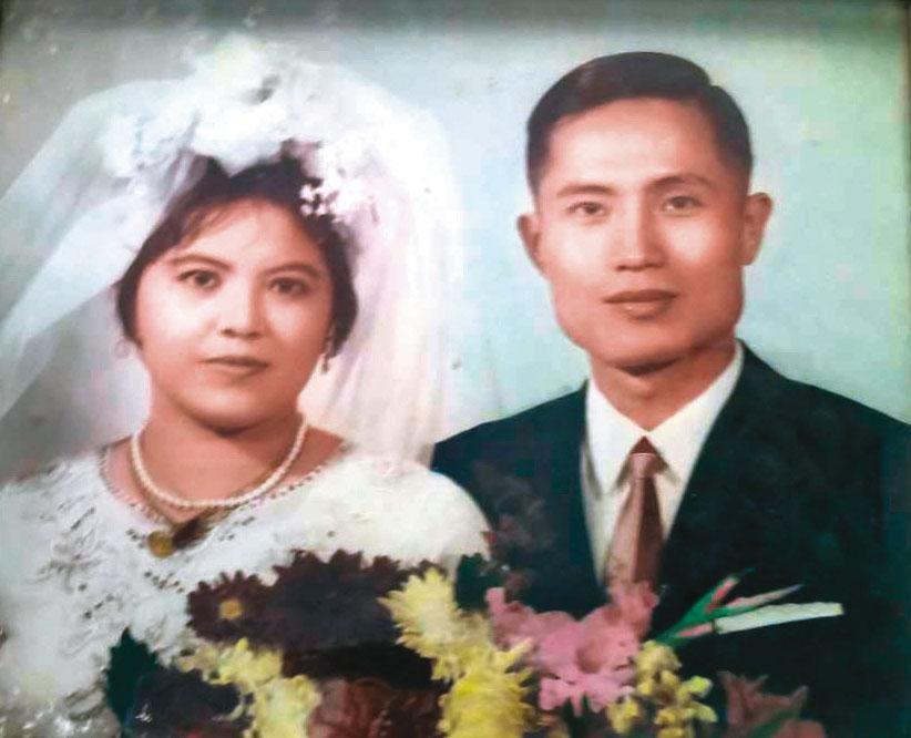 ↑林恒雄與妻子的結婚照。(林恒雄提供)