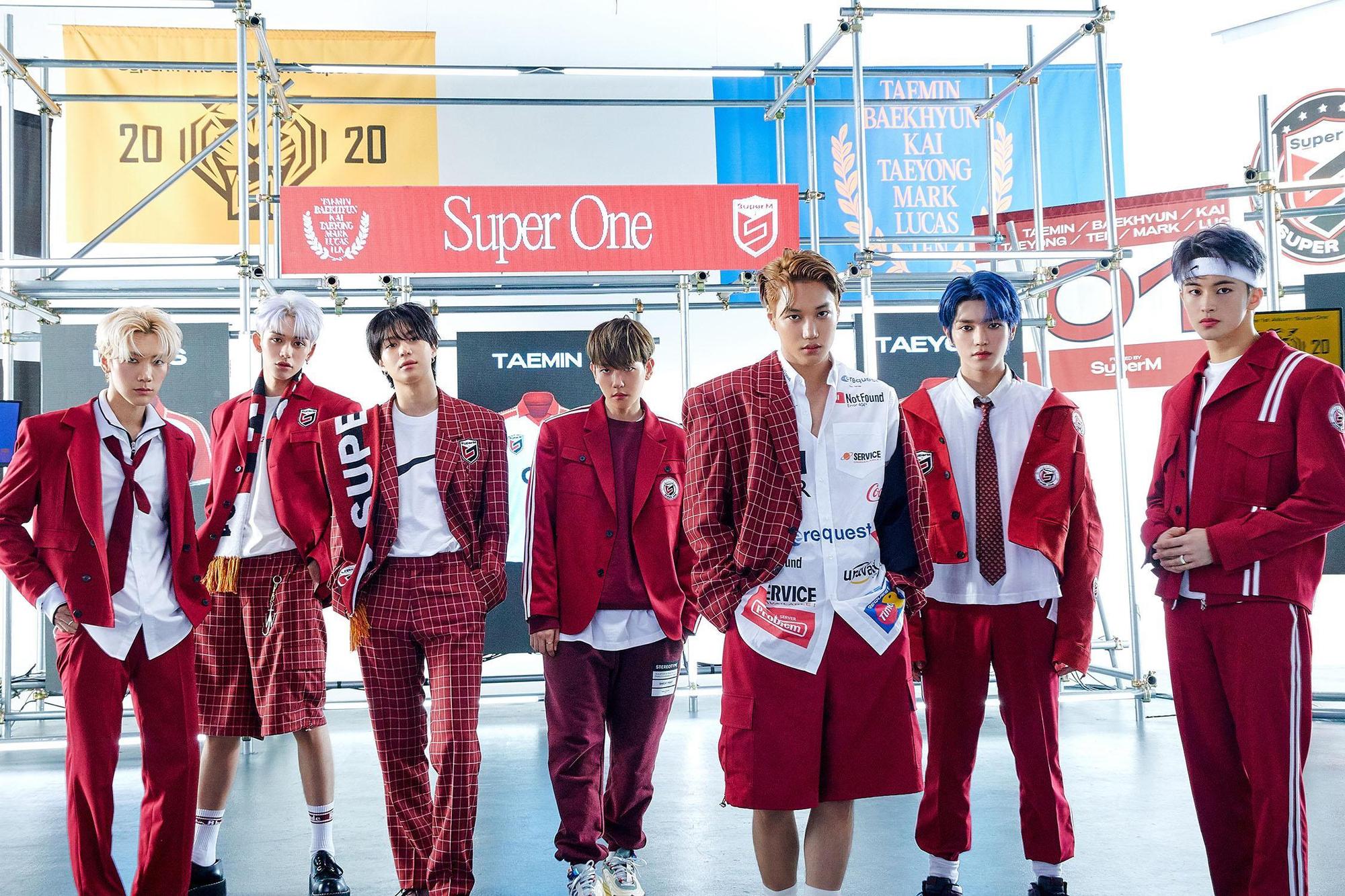 SuperM由Ten、Lucas、泰民、伯賢、KAI、泰容與Mark組成。(環球音樂提供)