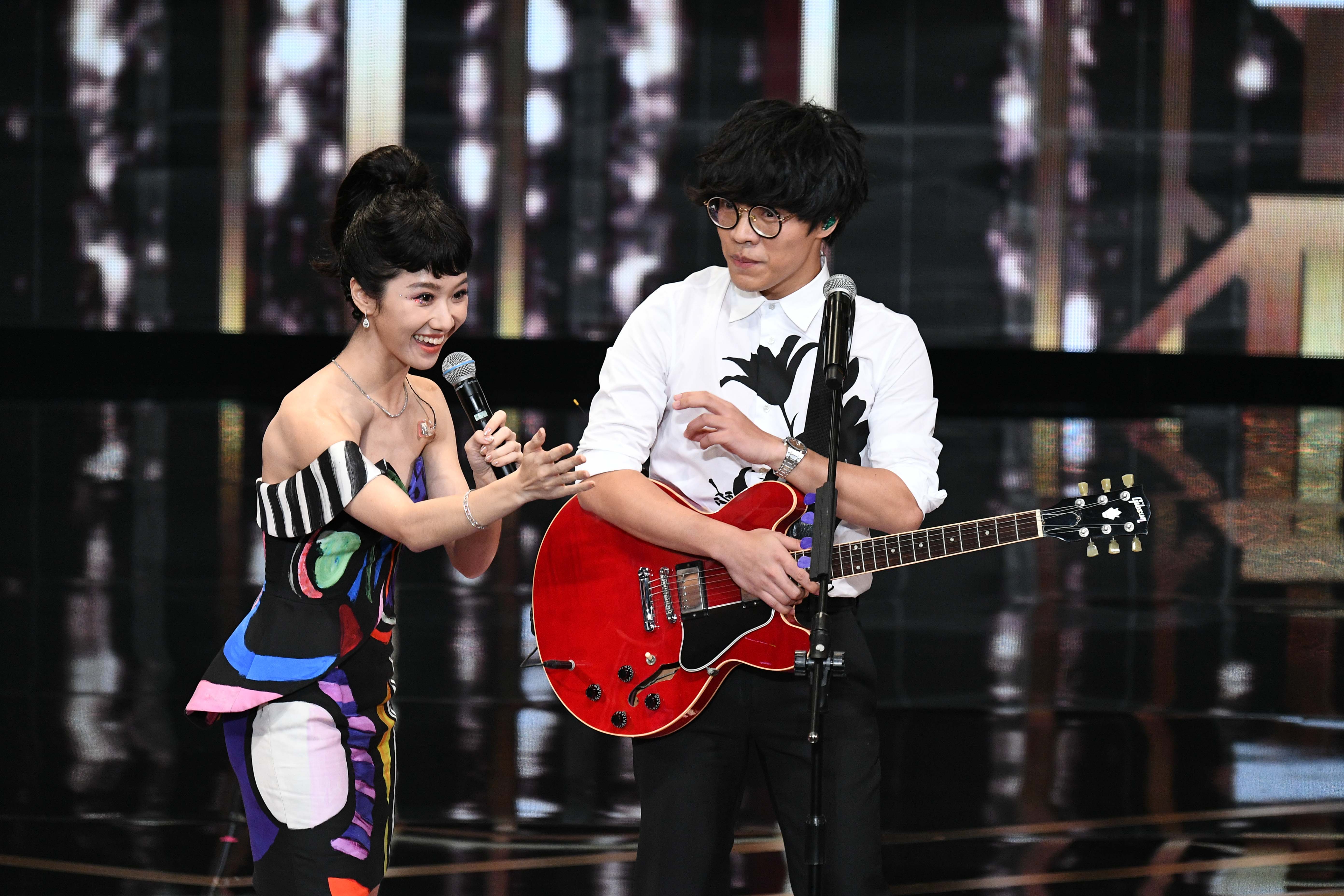 Lulu與盧廣仲演出結束後馬上接著主持,Lulu更放話要挑戰女主角獎。(三立提供)