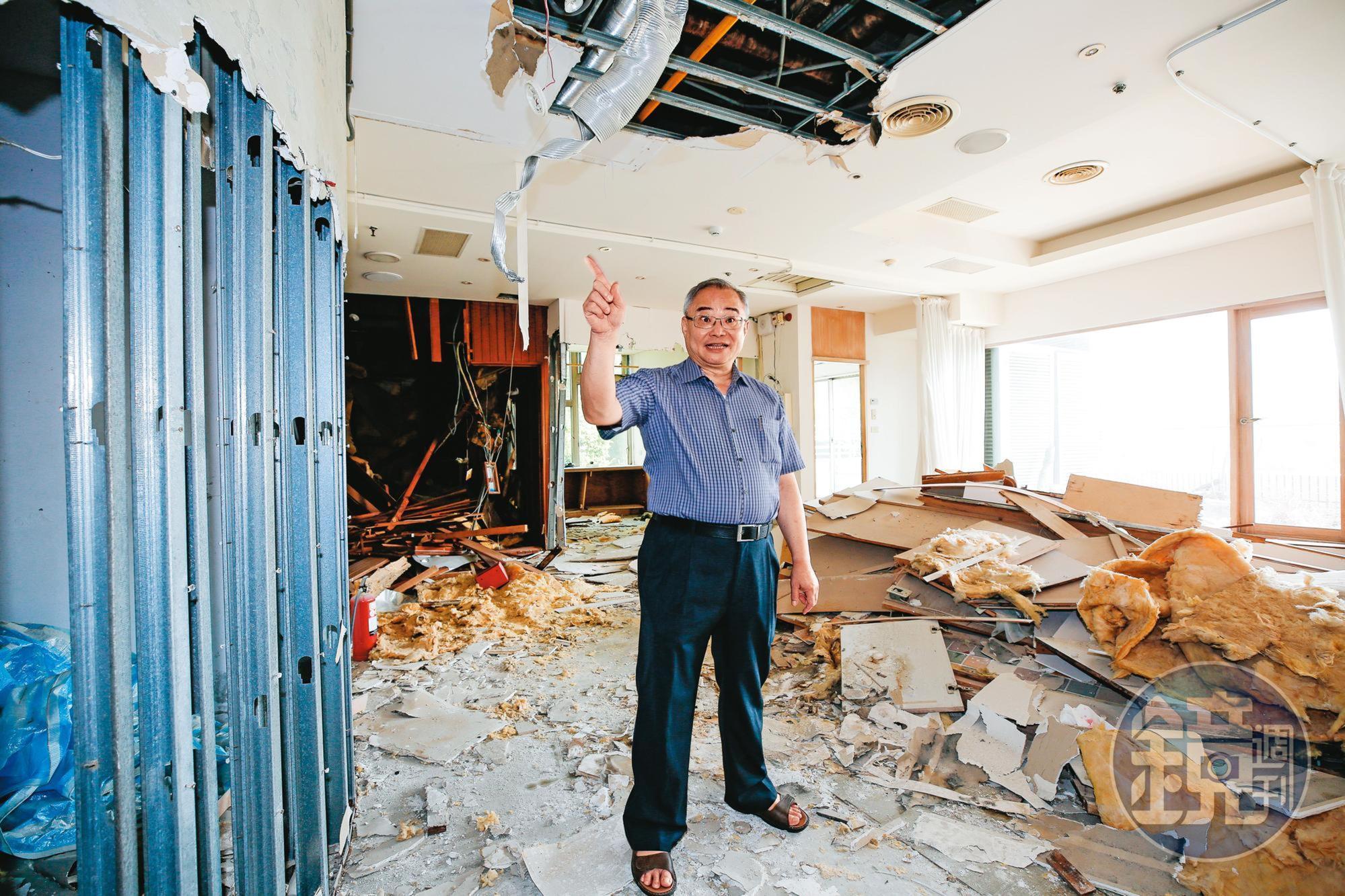 陳先生買下「東方巨人」4到5樓其中1戶房屋，如今因建物產權糾紛無法裝潢施工。