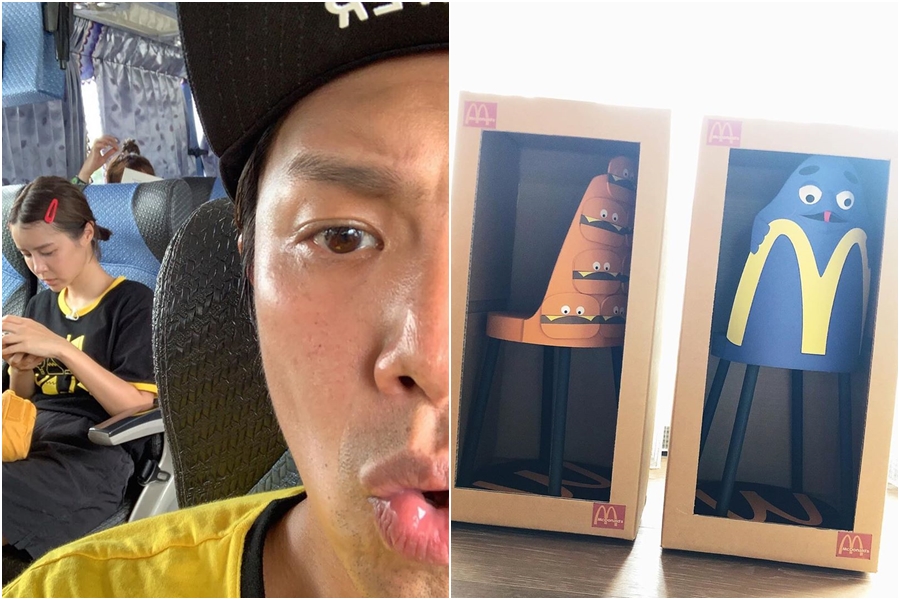 李佳穎收到小鬼送的月餅，貼心回送紙紮的「潮椅」。（翻攝自李佳穎IG）