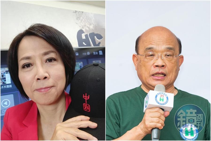 名嘴黃智賢不滿蘇貞昌稱〈我的祖國〉是不適當的歌,點播了另一首〈歌唱祖國〉要給他聽。(左圖翻攝自黃智賢世界臉書粉專)