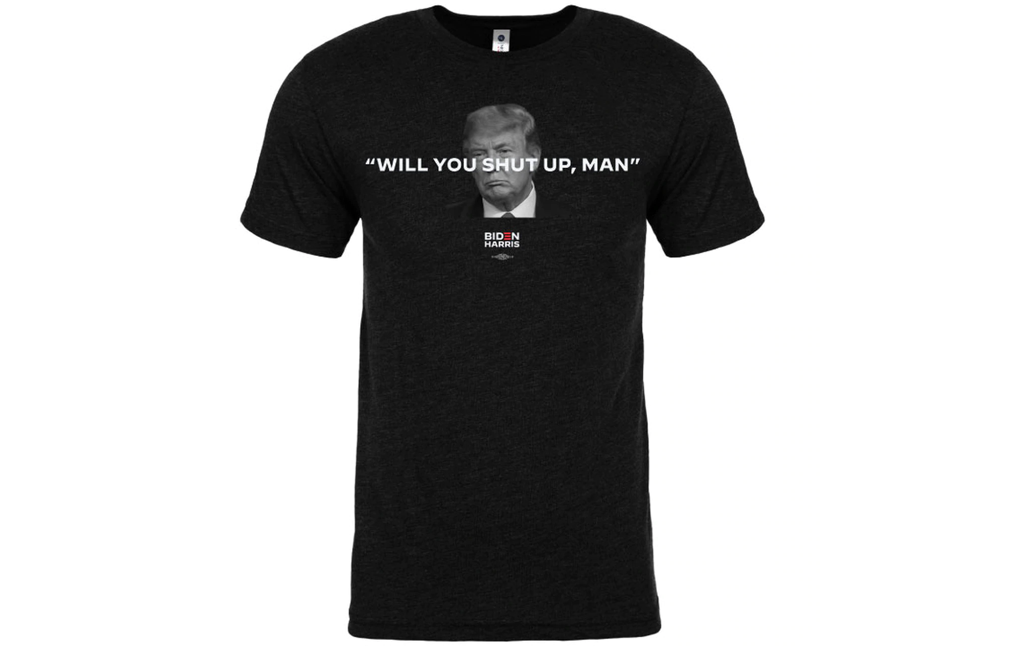 競選團隊將拜登嗆川普的句子做成標語，印在T恤上販賣。（翻攝自拜登競選商店）