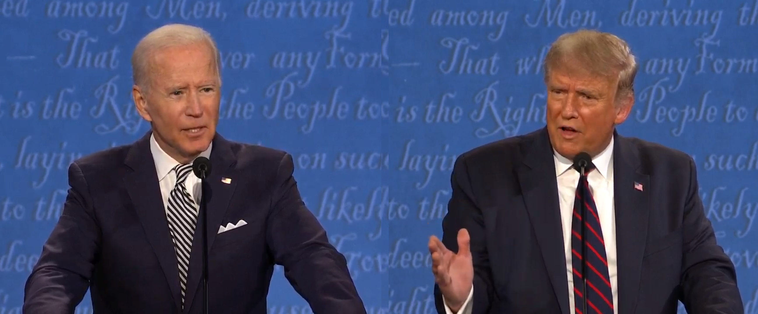 美國大選首場辯論會。（翻攝自辯論會直播）