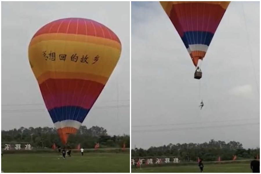 大學生打工熱氣球高速墜地亡,業者竟稱「沒什麼事。」(翻攝自優酷)