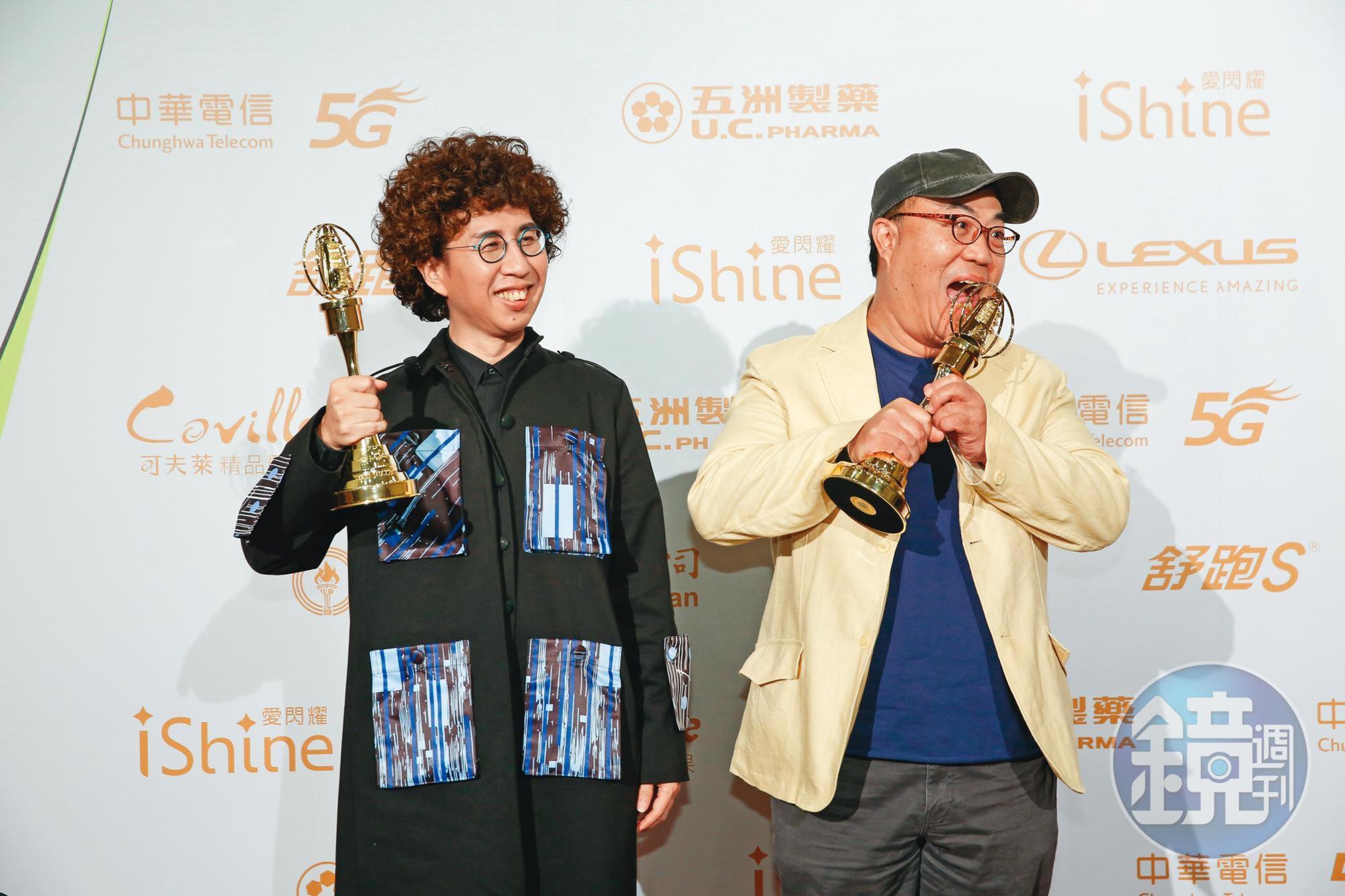 《我在市場待了一整天》製作人劉志雄（右）在本屆金鐘盛典慘被各界批評，因為他兩度上台的致詞長達9分鐘，嚴重超時。