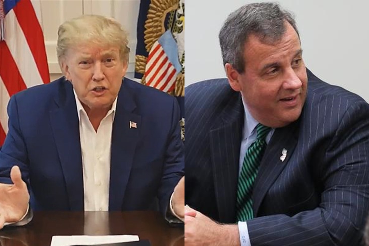 美國總統川普幕僚也確診。（翻攝自川普、克里斯蒂Twitter）