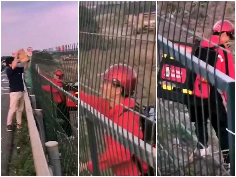 外送小哥精準送餐，讓中國網友嘖嘖稱奇。（翻攝自微博）