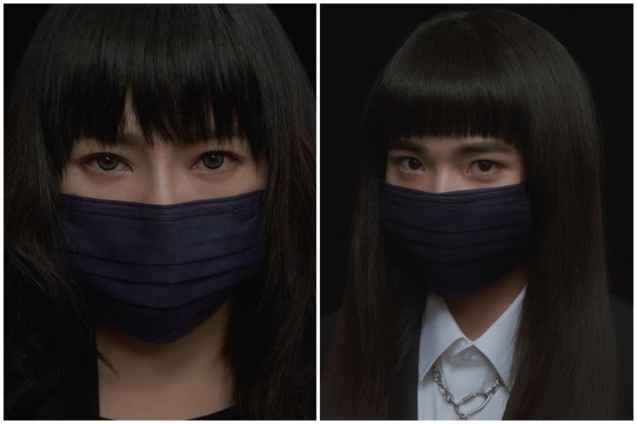 星座專家唐綺陽在臉書貼出自己與持修（右）戴口罩的照片，讓人傻傻分不清楚。（翻攝自唐綺陽占星幫臉書）