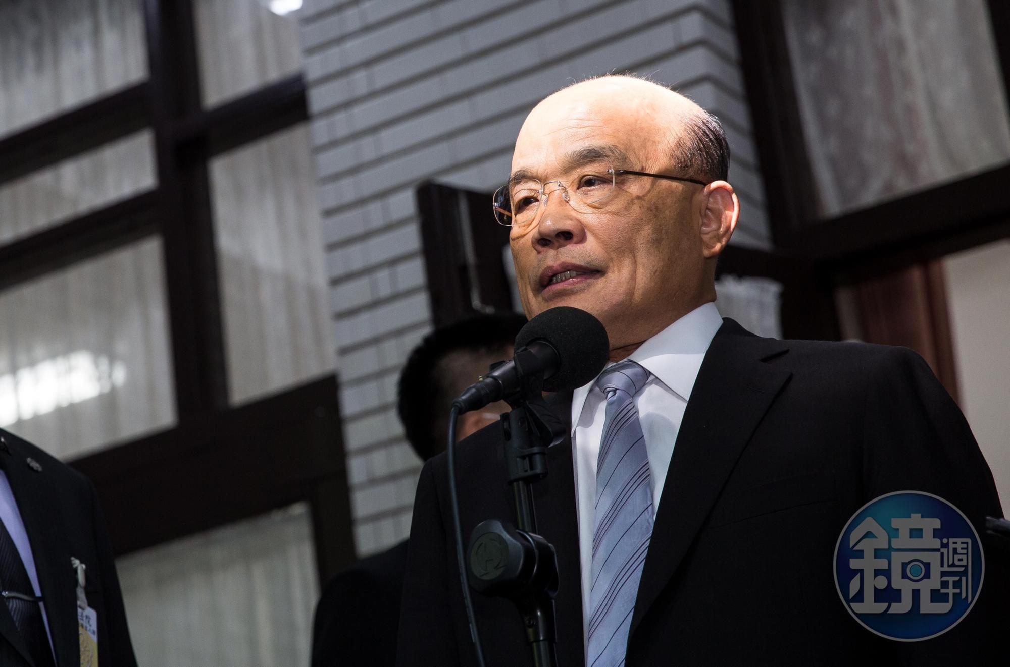 行政院長蘇貞昌今天赴立法院施政報告並備質詢，在議場外接受媒體訪問。圖為本刊資料照。