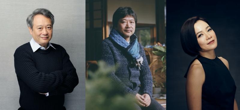 2020金馬大師第2梯次除了有李安(左起)之外,日本導演是枝裕和(中)、去年影后楊雁雁(右)都會親自替學員上課。(金馬執行委員會提供)
