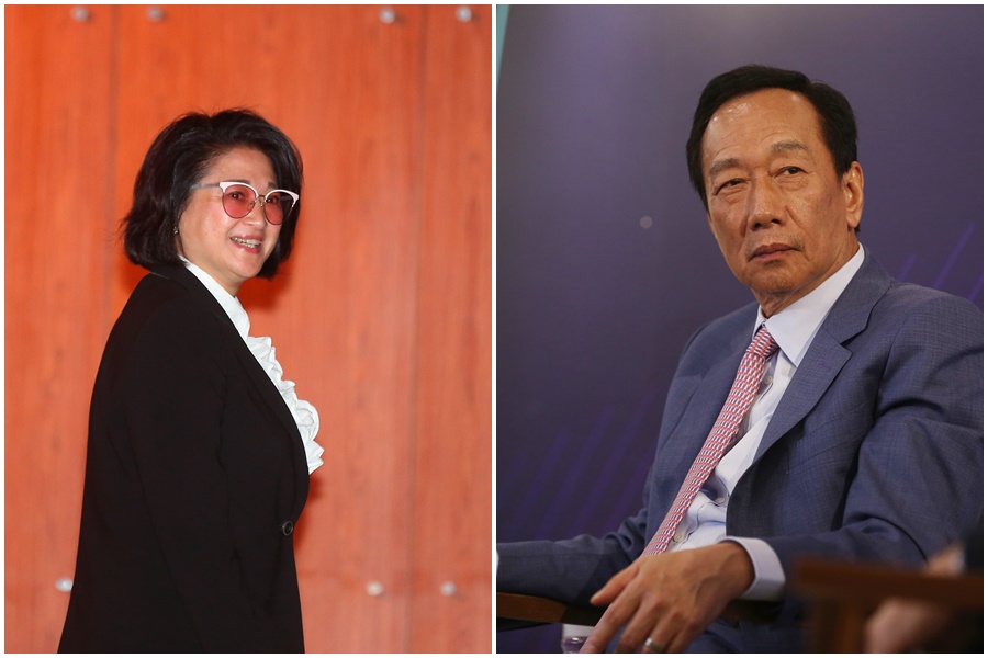 鴻華首款EV（電動車）平台將於16日公布，鴻海創辦人郭台銘（右圖）是否會與嚴陳莉蓮（左圖）同台，將成為各界焦點。（本刊資料照）