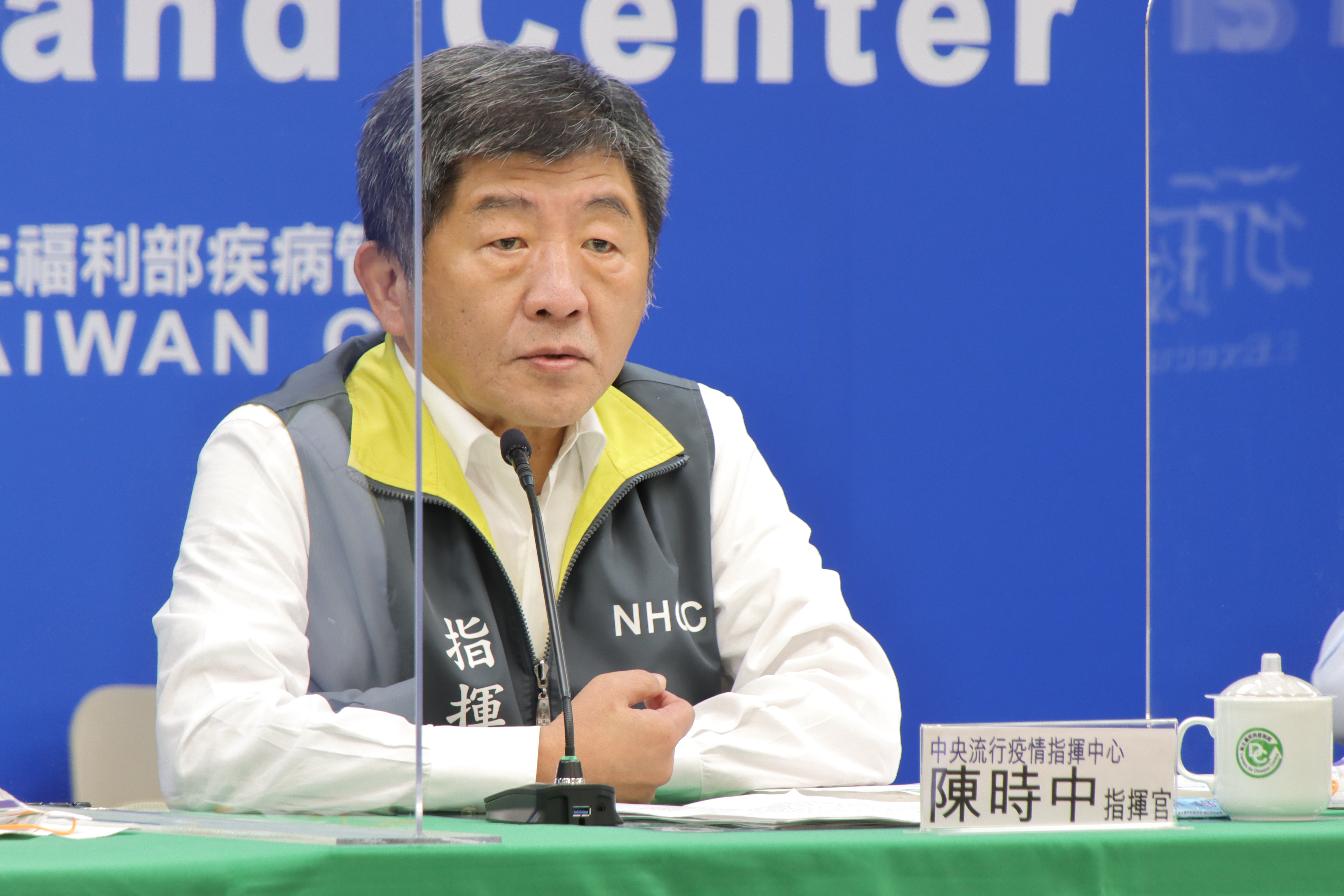 中央流行疫情指揮中心今天公布國內新增2例境外移入武漢肺炎，圖為指揮官陳時中。（中央流行疫情指揮中心提供）