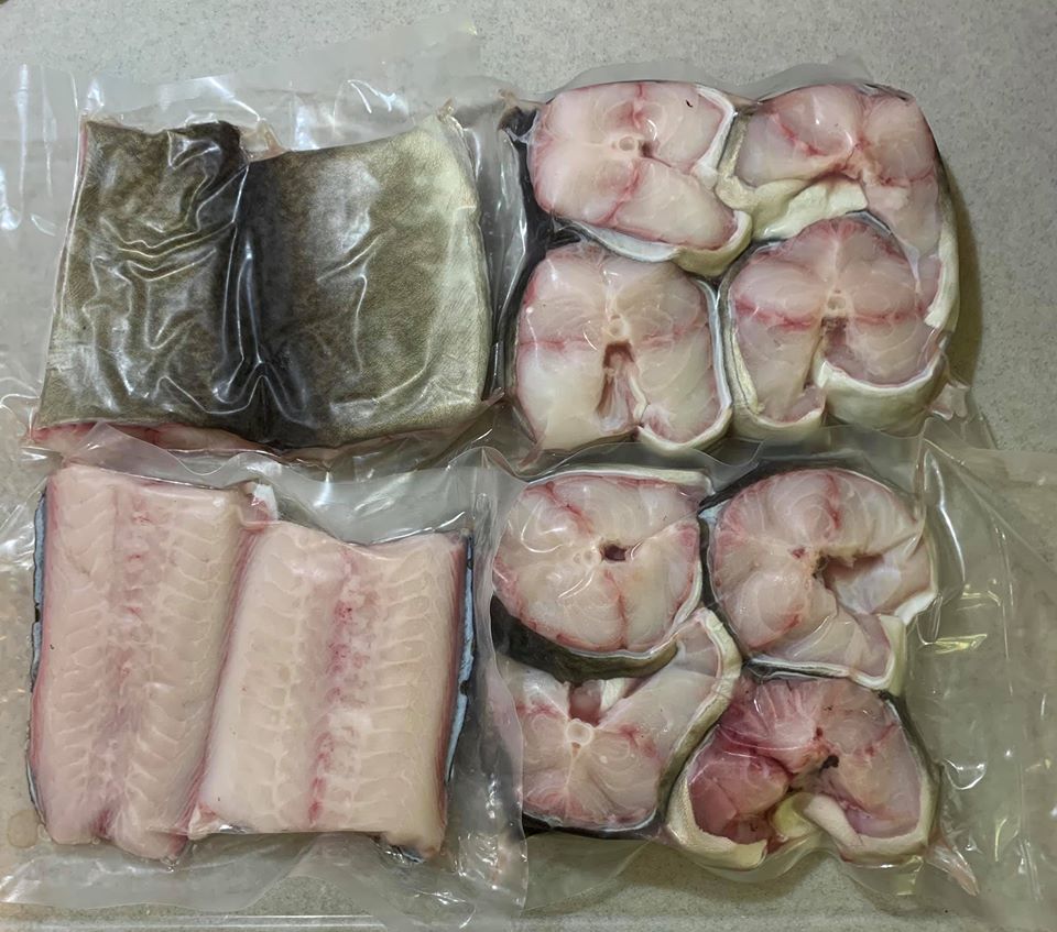 野生鱸鰻切段切片，我有用左邊尾巴部分，一般餐廳不太用這部分，因為多刺。