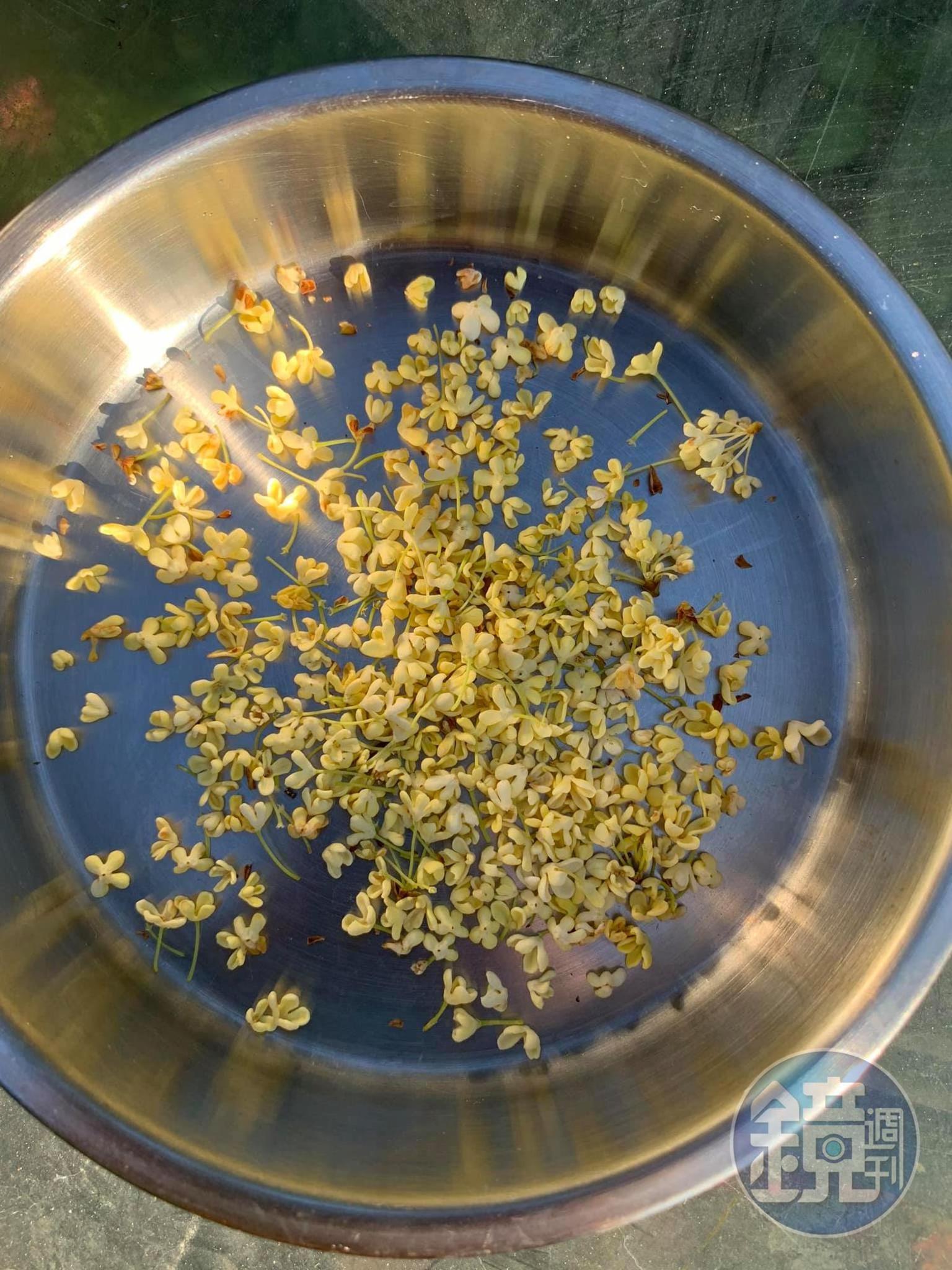 傍晚時在花園現採的桂花(若沒有,可不放)。