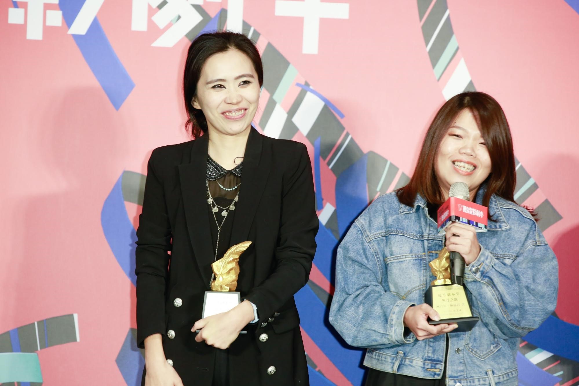 柯貞年與林品君（左）共同編寫的劇本《無聲》（原名《無聲之地》）獲頒107年度優良電影劇本。（本刊資料照）