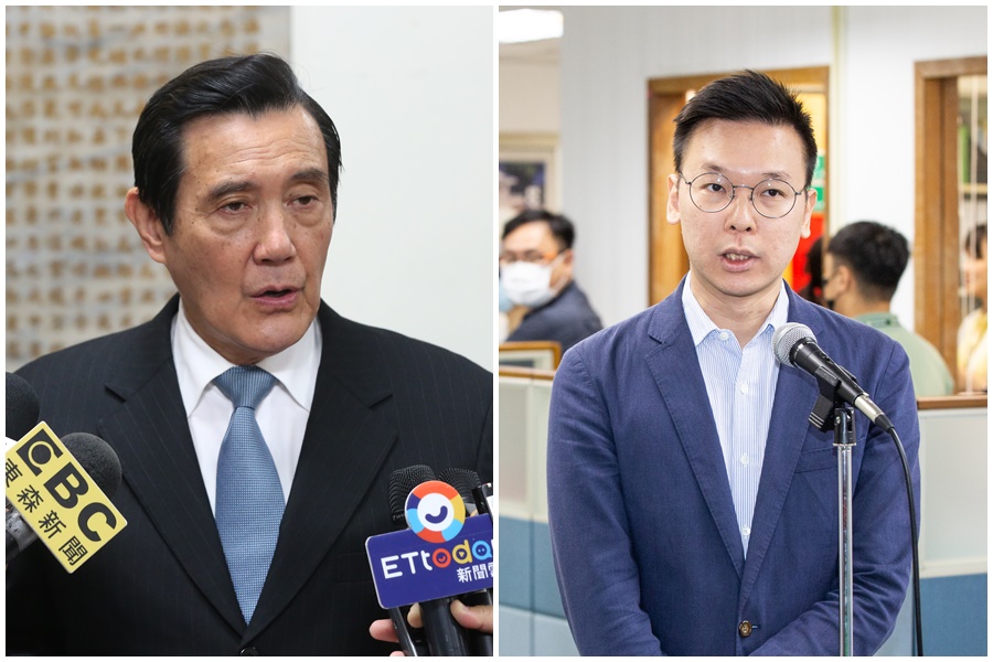 因開放美豬進口，前總統馬英九（左圖）與民進黨副祕書長林飛帆（右圖）隔空互槓。圖為資料照。