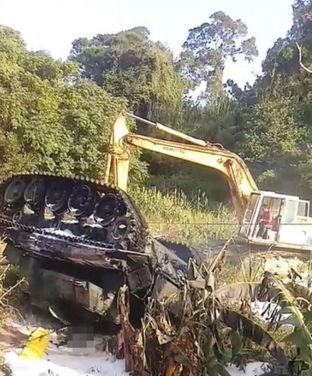 金門一輛參與演訓的戰車發生翻覆意外，造成1死2傷。（翻攝畫面）